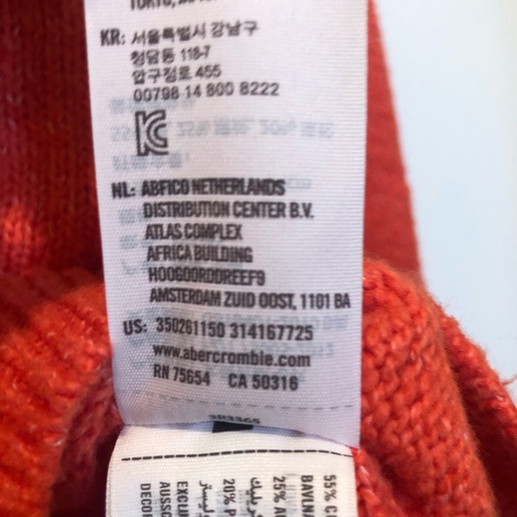 Hollister | Orange V-Neck Sweater Medium - Picture 5 of 5